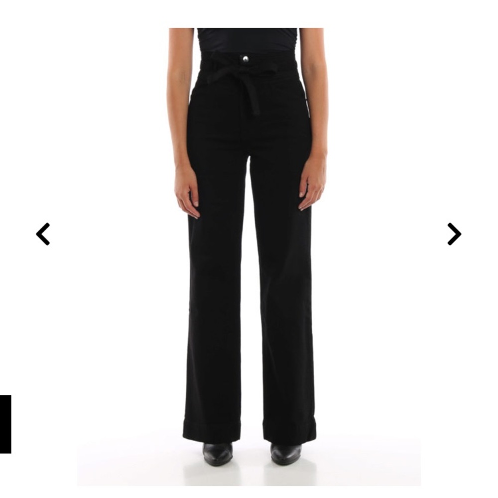 J Brand Sukey black high waisted wide leg jeans size 26 palazzo belted
